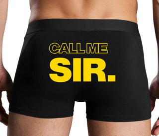 Call Me Sir - Black Boxer Brief