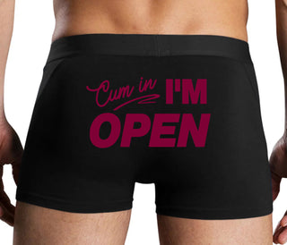 Cum In I'm Open - Black Boxer Brief