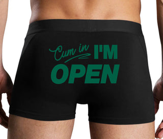 Cum In I'm Open - Black Boxer Brief