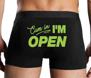 Cum In I'm Open - Black Boxer Brief