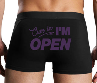 Cum In I'm Open - Black Boxer Brief