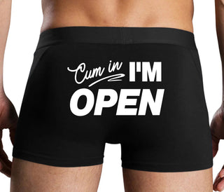 Cum In I'm Open - Black Boxer Brief