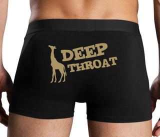 Deep throat - Giraffe Funny Logo - Black Boxer Brief