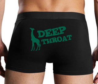 Deep throat - Giraffe Funny Logo - Black Boxer Brief