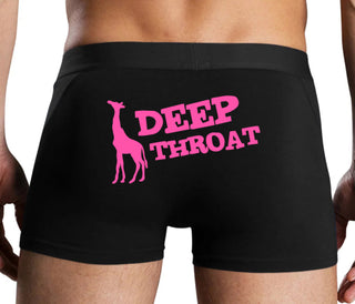 Deep throat - Giraffe Funny Logo - Black Boxer Brief