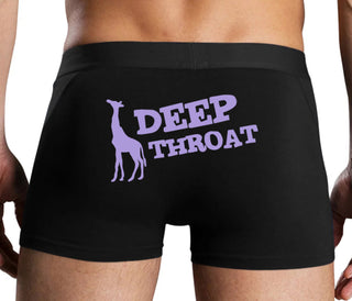 Deep throat - Giraffe Funny Logo - Black Boxer Brief