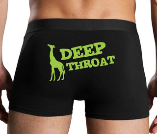Deep throat - Giraffe Funny Logo - Black Boxer Brief