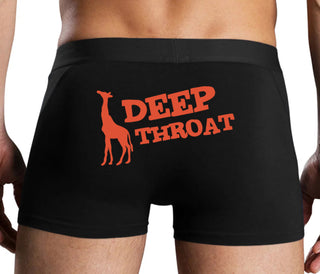 Deep throat - Giraffe Funny Logo - Black Boxer Brief