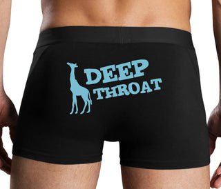 Deep throat - Giraffe Funny Logo - Black Boxer Brief