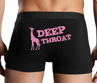 Deep throat - Giraffe Funny Logo - Black Boxer Brief