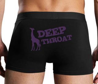 Deep throat - Giraffe Funny Logo - Black Boxer Brief