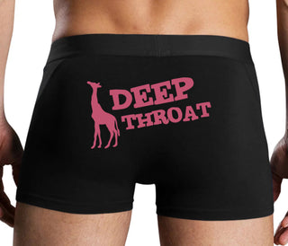 Deep throat - Giraffe Funny Logo - Black Boxer Brief