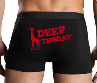 Deep throat - Giraffe Funny Logo - Black Boxer Brief