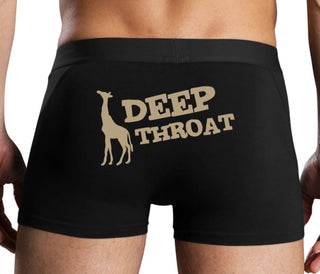 Deep throat - Giraffe Funny Logo - Black Boxer Brief