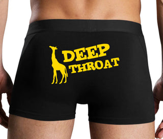 Deep throat - Giraffe Funny Logo - Black Boxer Brief