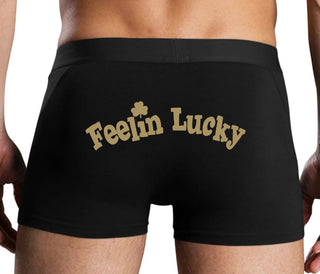 Feeling Lucky Shamrock - Black Boxer Brief