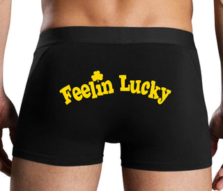 Feeling Lucky Shamrock - Black Boxer Brief