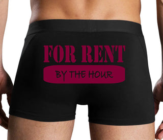 For Rent By The Hour - Black Boxer Brief
