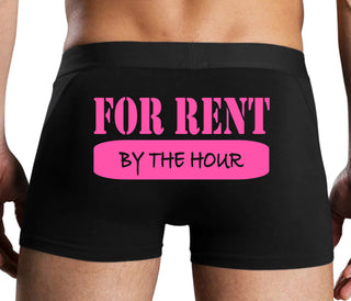 For Rent By The Hour - Black Boxer Brief
