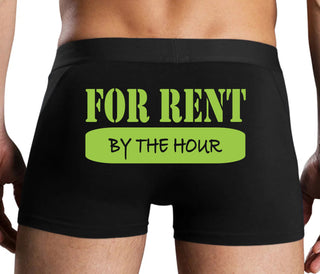 For Rent By The Hour - Black Boxer Brief