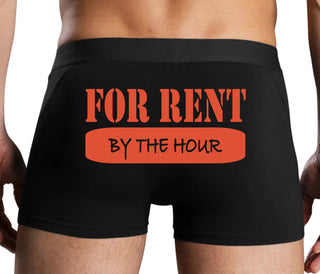 For Rent By The Hour - Black Boxer Brief