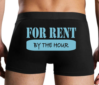 For Rent By The Hour - Black Boxer Brief