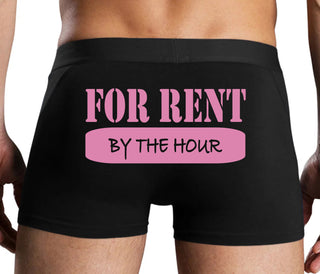 For Rent By The Hour - Black Boxer Brief