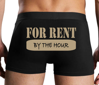 For Rent By The Hour - Black Boxer Brief