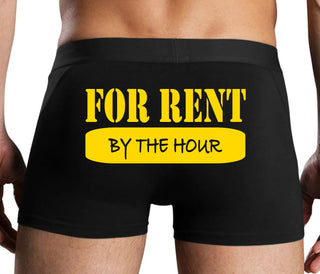For Rent By The Hour - Black Boxer Brief