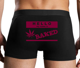 Hello My Name Is Baked - Black Boxer Brief