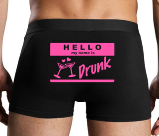 Hello My Name Is Drunk - Black Boxer Brief