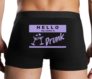 Hello My Name Is Drunk - Black Boxer Brief