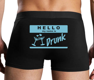 Hello My Name Is Drunk - Black Boxer Brief