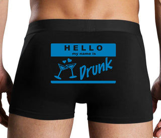Hello My Name Is Drunk - Black Boxer Brief