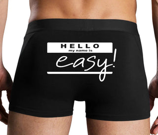 Hello My Name Is Easy - Black Boxer Brief