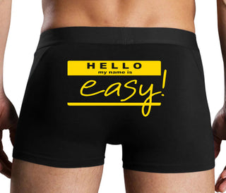Hello My Name Is Easy - Black Boxer Brief