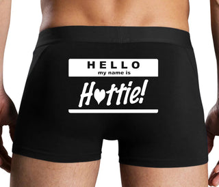 Hello My Name Is Hottie - Black Boxer Brief