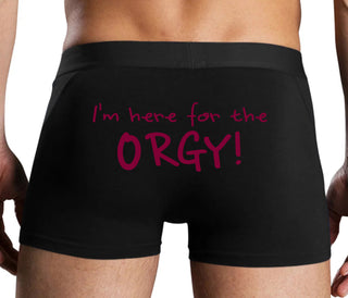 Here for the Orgy - Black Boxer Brief