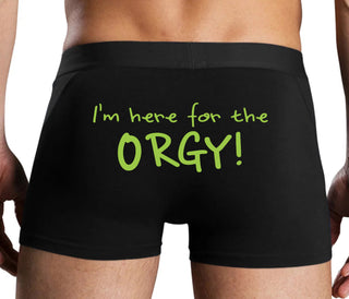 Here for the Orgy - Black Boxer Brief