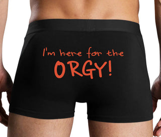 Here for the Orgy - Black Boxer Brief