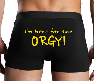 Here for the Orgy - Black Boxer Brief