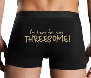 Here for the Threesome - Black Boxer Brief