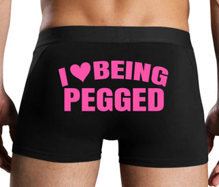 I Love Being Pegged - Black Boxer Brief