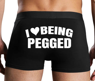 I Love Being Pegged - Black Boxer Brief