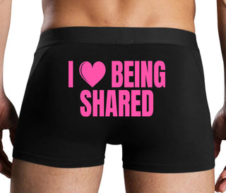 I Love Being Shared - Black Boxer Brief