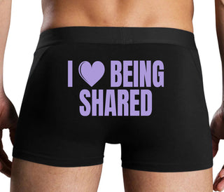 I Love Being Shared - Black Boxer Brief