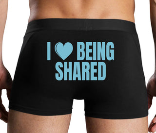 I Love Being Shared - Black Boxer Brief