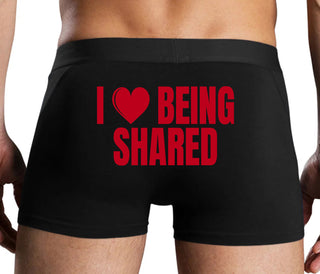 I Love Being Shared - Black Boxer Brief