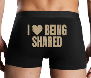 I Love Being Shared - Black Boxer Brief