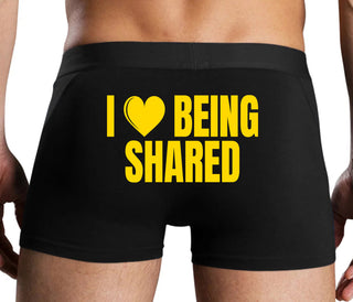 I Love Being Shared - Black Boxer Brief